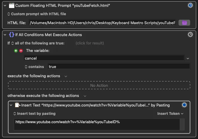Image of Keyboard Maestro prompts.