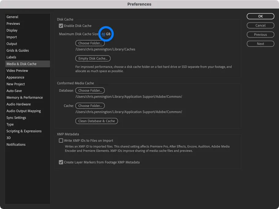 Change Adobe Cache size