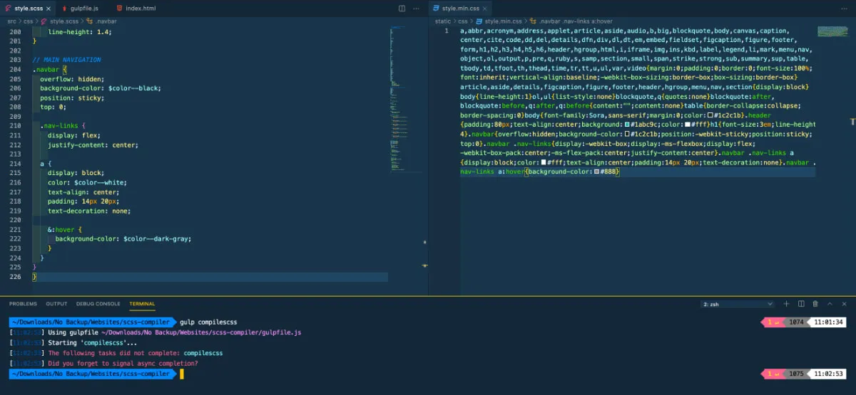 package.json file example