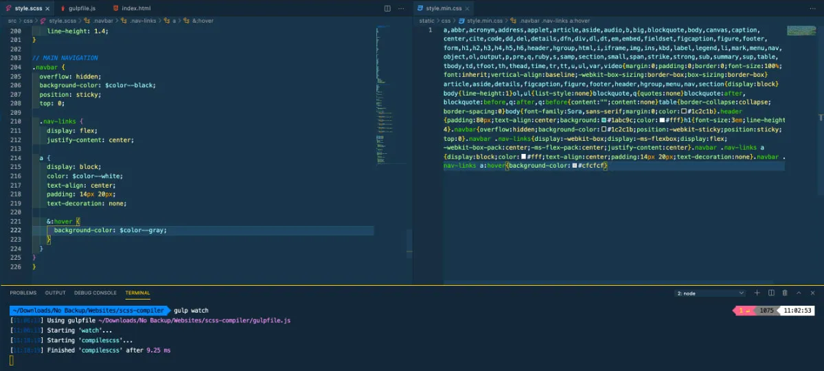 package.json file example